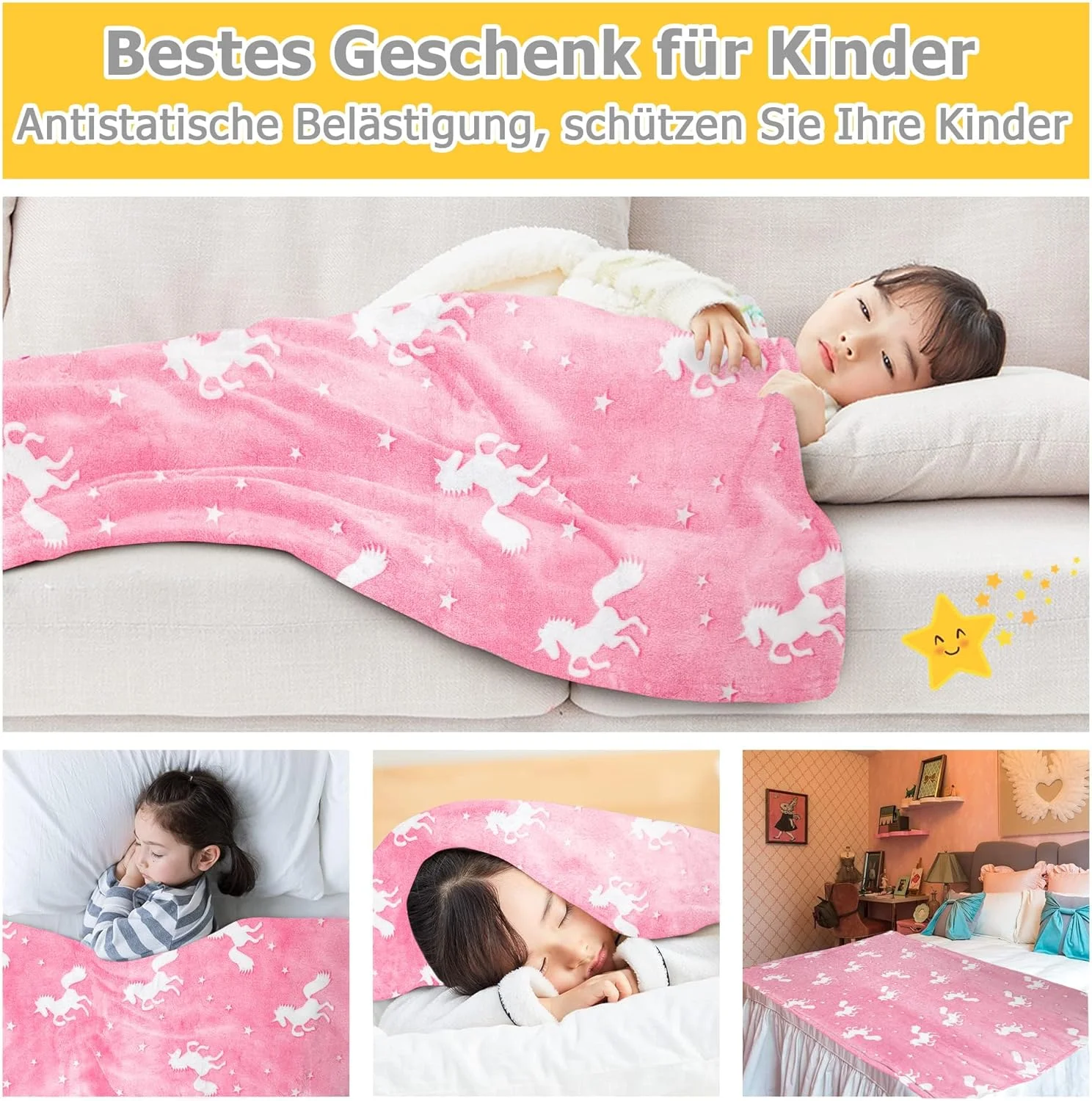 پتو تک شاخ Bibykivn، پتوی نوازشی - پتوی تک شاخ در تاریکی می درخشد، پتوی پشمی کودکان، پتوی مبل برای دختران و پسران 1 تا 10 ساله، پتوی نرم برای هدیه (تک شاخ 2، 120 x 150 سانتی متر) پتو تک شاخ Bibykivn، پتوی نوازشی - پتوی تک شاخ در تاریکی می درخشد، پتوی پشمی کودکان، پتوی مبل برای دختران و پسران 1 تا 10 ساله، پتوی نرم برای هدیه (تک شاخ 2، 120 x 150 سانتی متر)