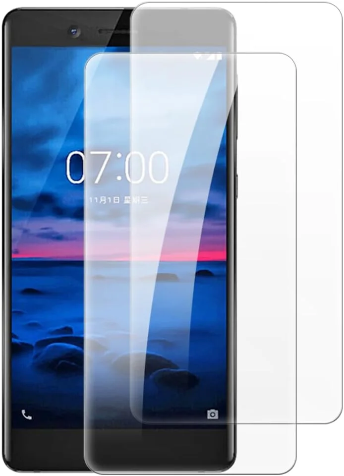 شاین تایم [بسته 2 عددی] محافظ صفحه نمایش شیشه ای حرارت دیده سازگار با نوکیا 7 (5.2 اینچ)، شفاف HD ضد خش بدون حباب و سازگار با قاب