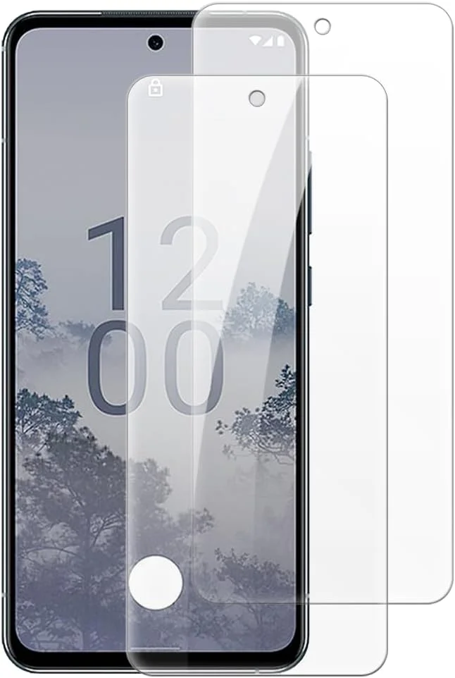 شاین تایم [بسته 2 عددی] محافظ صفحه نمایش شیشه ای حرارت دیده سازگار با نوکیا X30 (6.43 اینچ)، HD شفاف ضد خش بدون حباب، سازگار با قاب