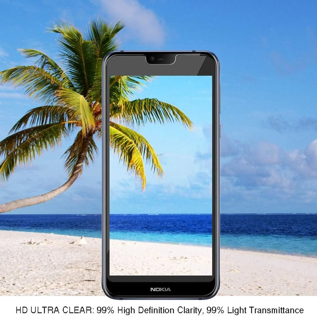 محافظ صفحه نمایش شیشه ای نوکیا 7.1 [بسته 2 عددی] - محافظ صفحه نمایش شیشه ای حرارت دیده برای نوکیا 7.1