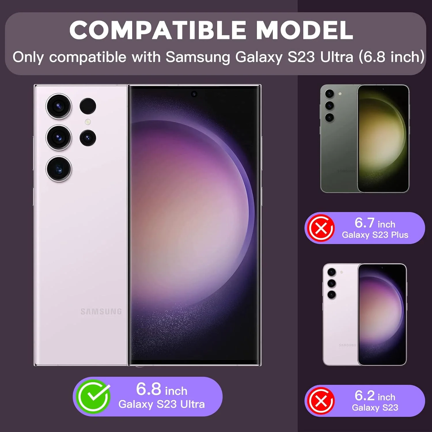 محافظ صفحه نمایش گوشی سامسونگ گلکسی S23 Ultra مدل Flokinice [3+2] به همراه محافظ لنز دوربین، پشتیبانی از باز کردن قفل با اثر انگشت، شیشه حرارت دیده منحنی سه بعدی ضد خش