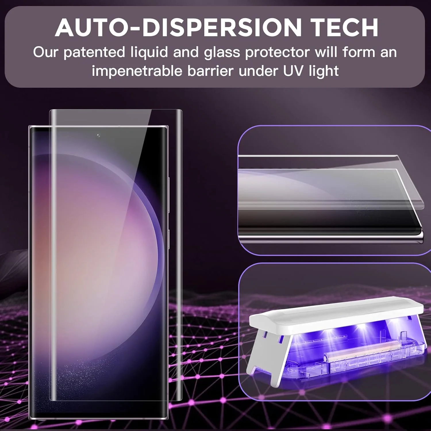 محافظ صفحه نمایش گوشی سامسونگ گلکسی S23 Ultra مدل Flokinice [3+2] به همراه محافظ لنز دوربین، پشتیبانی از باز کردن قفل با اثر انگشت، شیشه حرارت دیده منحنی سه بعدی ضد خش