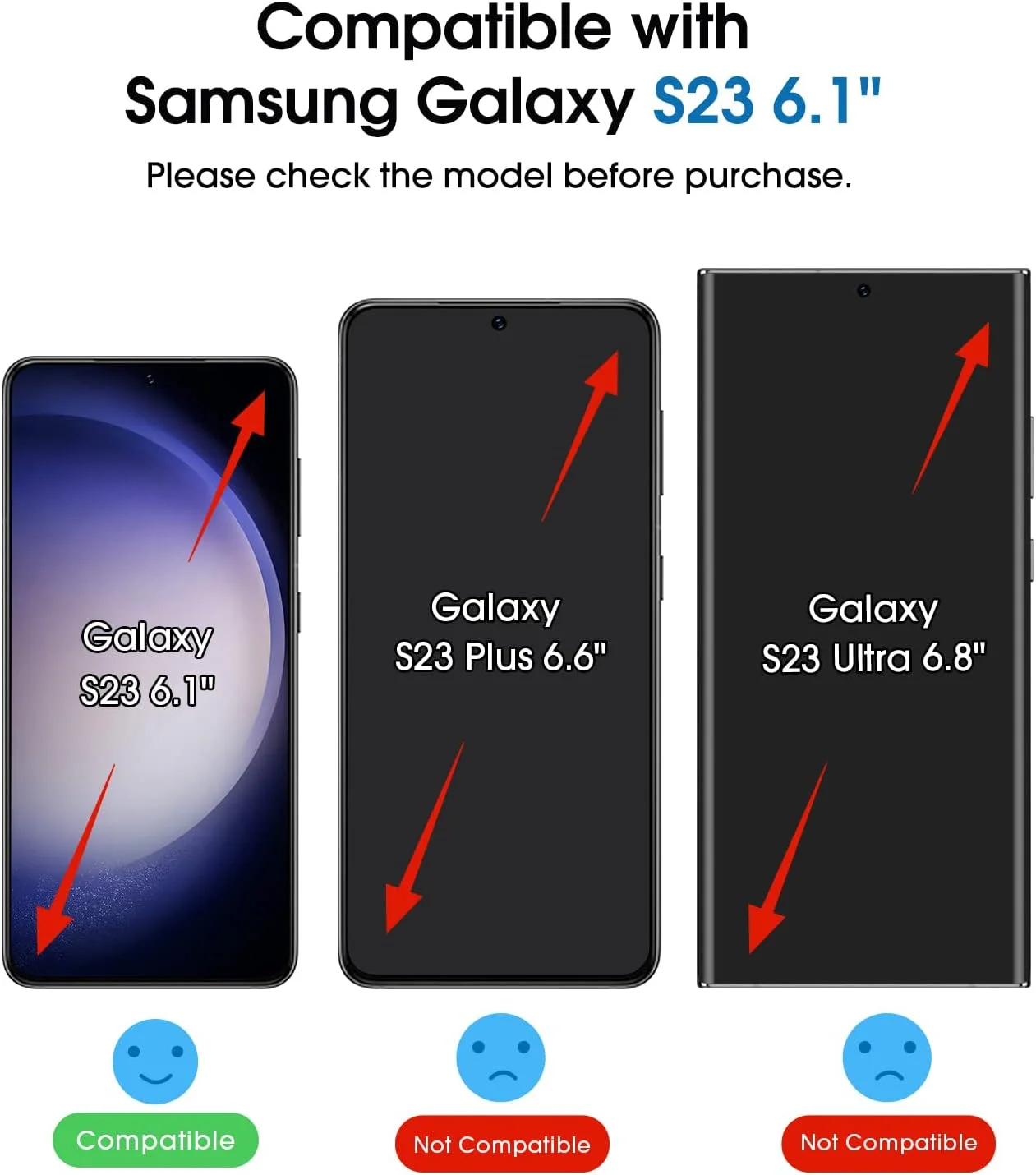 محافظ صفحه نمایش شیشه ای حرارت دیده amFilm مدل OneTouch [بسته 2+2 عددی] برای گوشی سامسونگ گلکسی S23 5G با صفحه نمایش 6.1 اینچی به همراه محافظ لنز دوربین، سختی 9H، نصب آسان و بدون حباب.