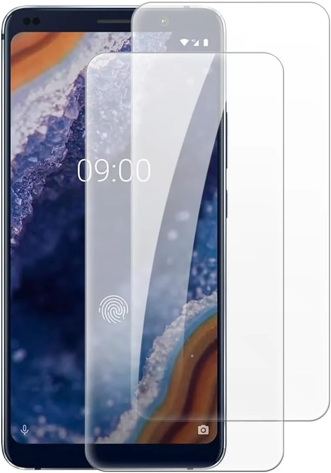 شاین تایم [بسته 2 عددی] محافظ صفحه نمایش شیشه ای حرارت دیده سازگار با نوکیا 9 Pureview (5.99 اینچ)، HD شفاف ضد خش بدون حباب، سازگار با قاب