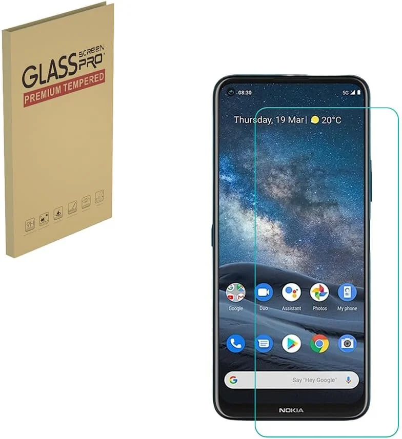محافظ صفحه نمایش HYGMOCC برای نوکیا 8.3، فیلم محافظ شیشه ای حرارت دیده HD، سختی 9H، نصب آسان، ضد خش، بدون حباب (1 عدد)