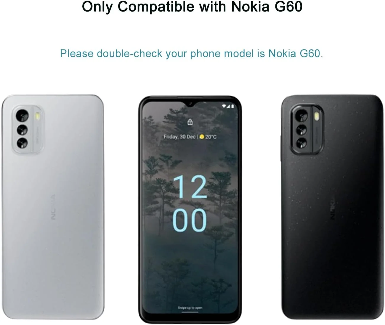 محافظ صفحه نمایش HYGMOCC برای نوکیا G60، فیلم محافظ شیشه ای حرارت دیده HD، سختی 9H، نصب آسان، ضد خش، بدون حباب (1 عدد)