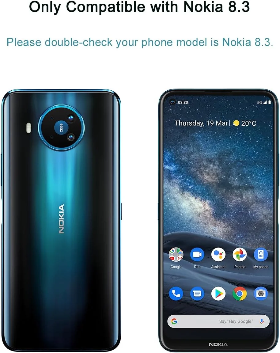 محافظ صفحه نمایش HYGMOCC برای نوکیا 8.3، فیلم محافظ شیشه ای حرارت دیده HD، سختی 9H، نصب آسان، ضد خش، بدون حباب (1 عدد)