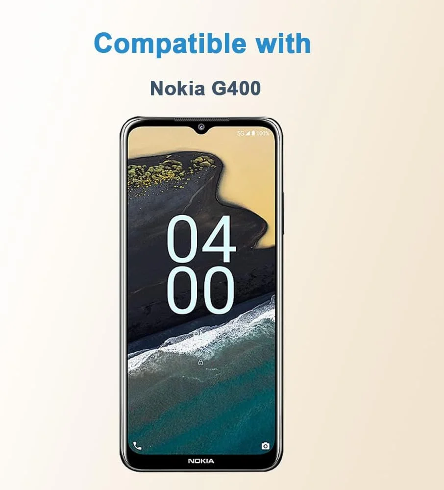 محافظ صفحه نمایش Shunwige برای نوکیا G400، فیلم محافظ شیشه ای حرارت دیده، کیفیت HD، نصب آسان، ضد خش، بدون حباب، سختی 9H (1 عدد)