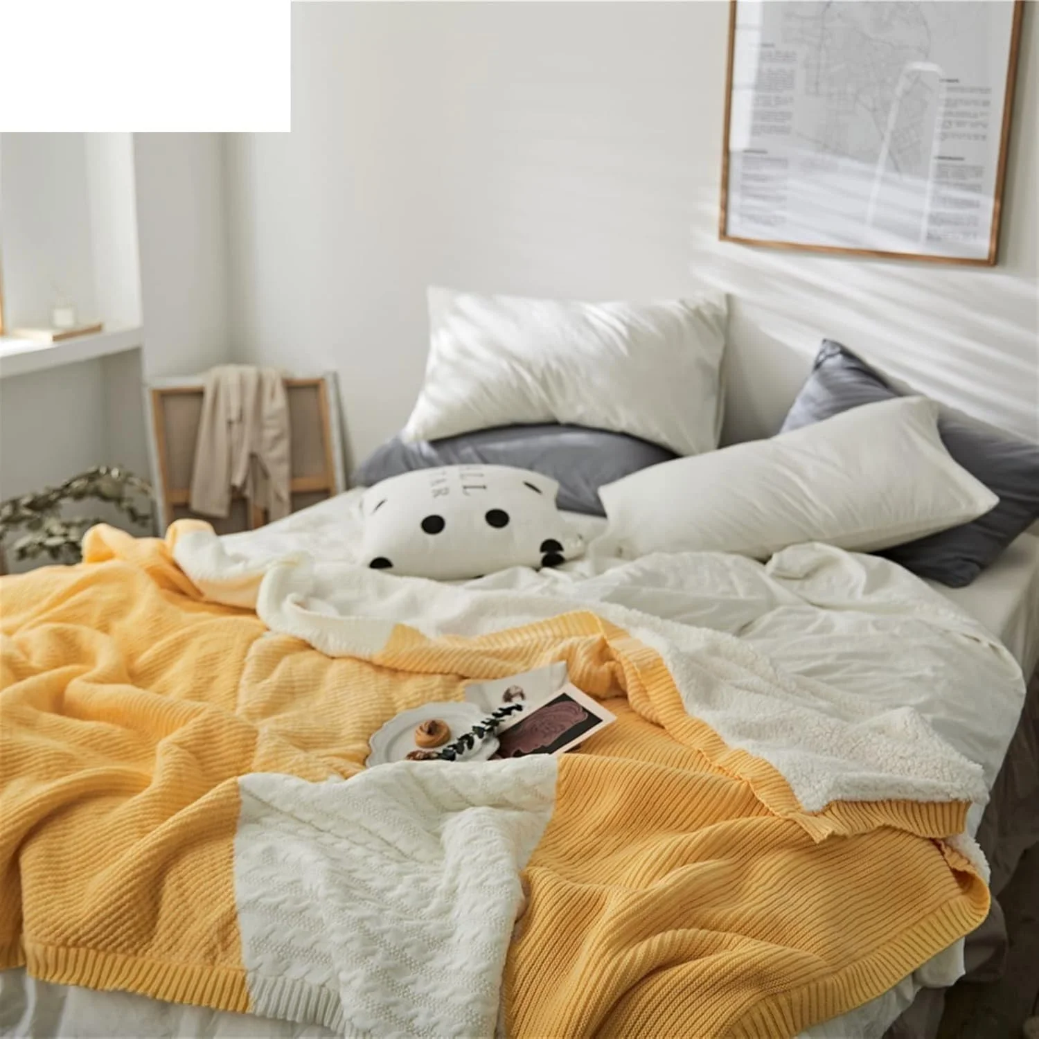 پتوهای WMGSDWB طرح چهارخانه شیک، پتوی زمستانی گرم، تنفسی، ضخیم و نرم، رو تختی تزئینی و لحاف