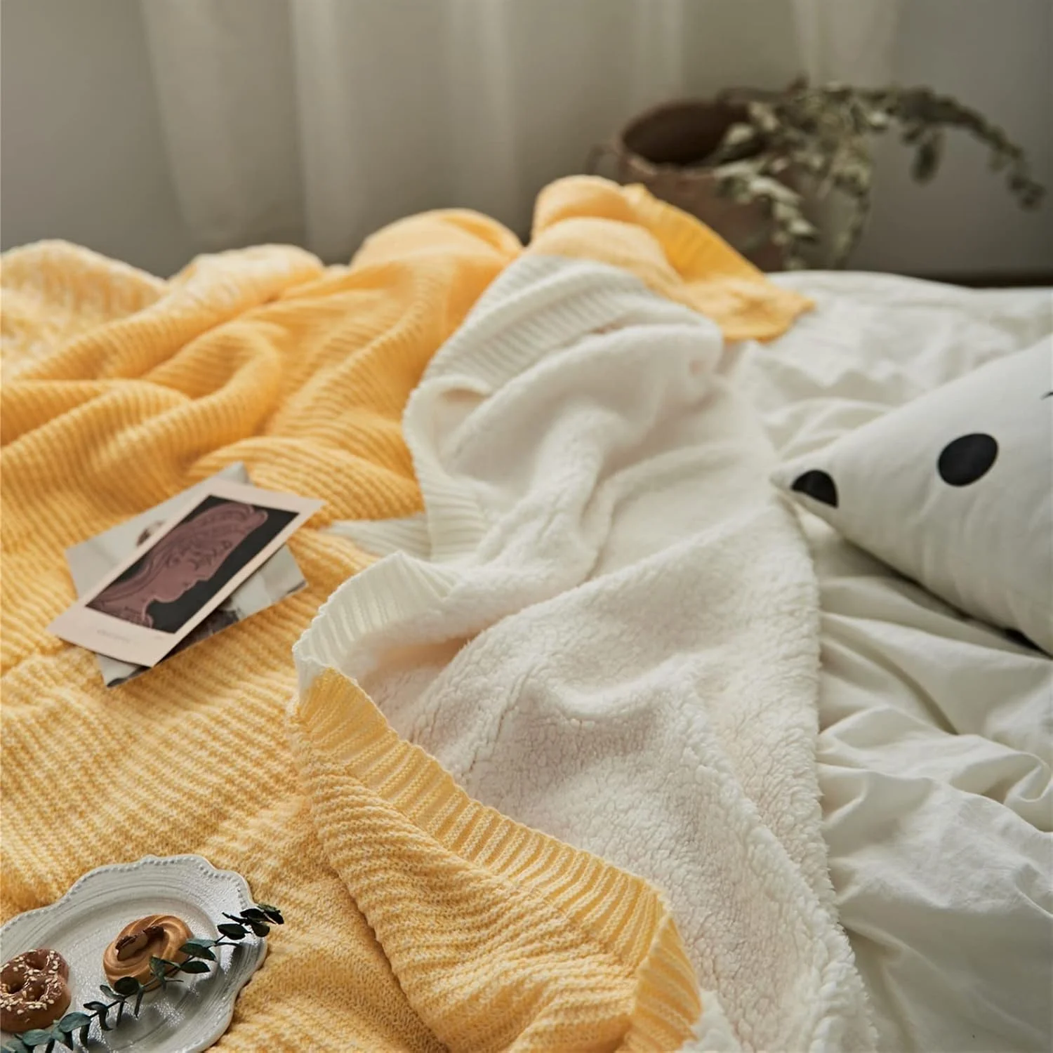 پتوهای WMGSDWB طرح چهارخانه شیک، پتوی زمستانی گرم، تنفسی، ضخیم و نرم، رو تختی تزئینی و لحاف