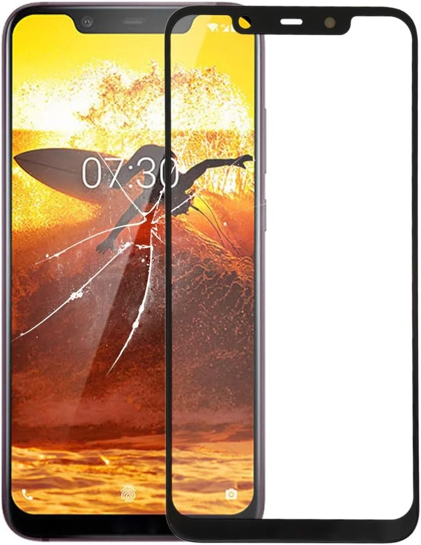 شیشه لنز بیرونی صفحه نمایش جلو برای نوکیا X7 / 8.1 / 7.1 Plus TA-1131 (مشکی)