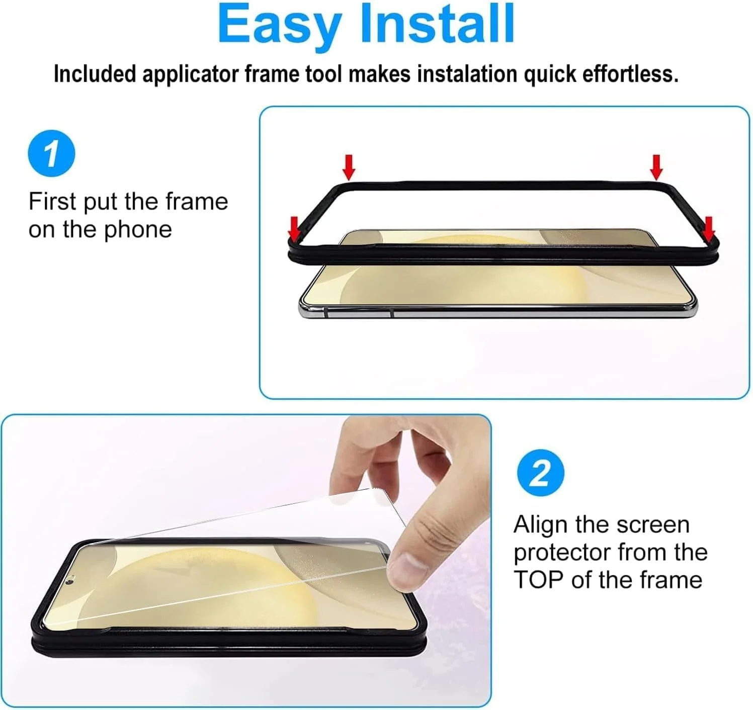 محافظ صفحه نمایش شیشه ای حرارت دیده 9H مدل T Tersely بسته 4 عددی مناسب برای گوشی سامسونگ گلکسی S24 FE، به همراه قاب نصب تراز، پشتیبانی از باز کردن قفل با اثر انگشت، سازگار با قاب، فیلم ضد خش محافظ صفحه نمایش شیشه ای حرارت دیده 9H مدل T Tersely بسته 4 عددی مناسب برای گوشی سامسونگ گلکسی S24 FE، به همراه قاب نصب تراز، پشتیبانی از باز کردن قفل با اثر انگشت، سازگار با قاب، فیلم ضد خش