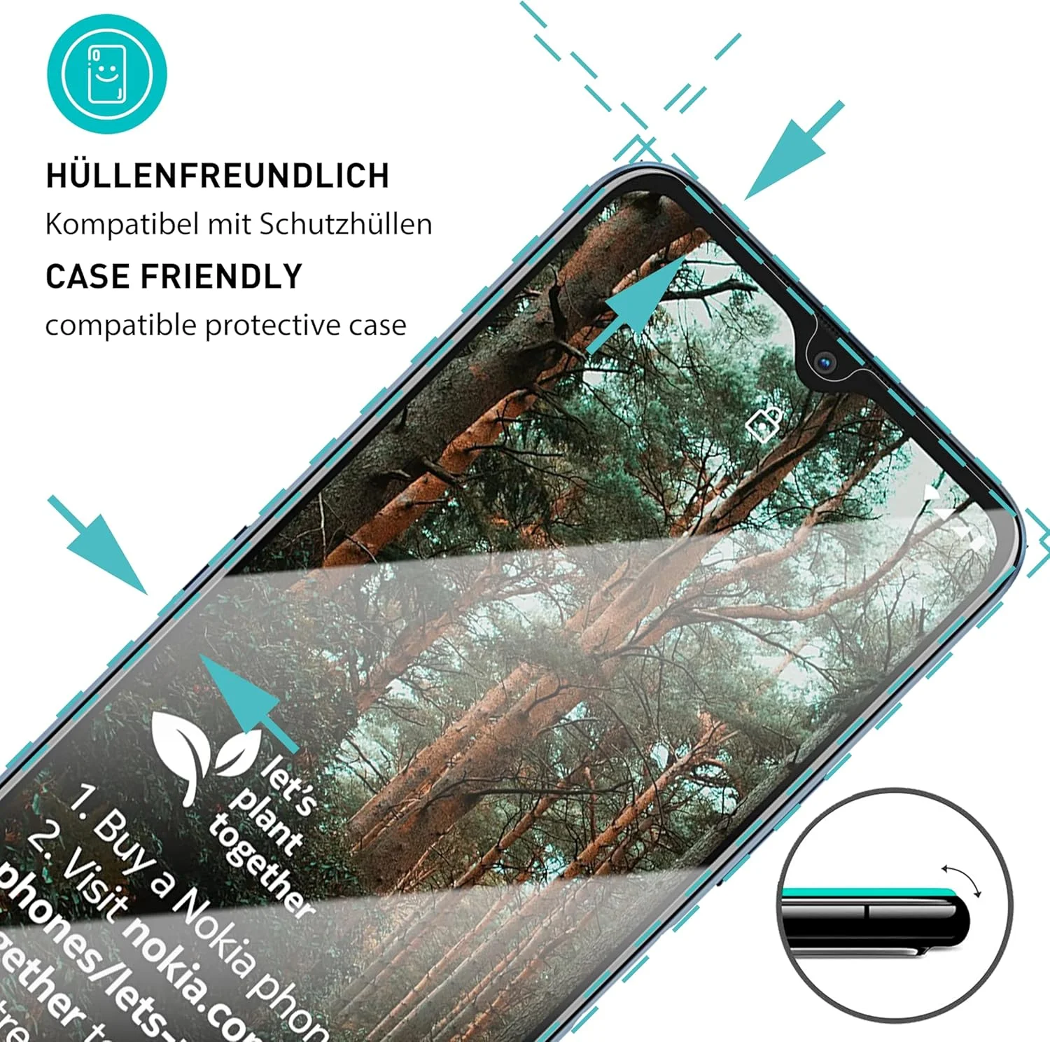 محافظ صفحه نمایش شیشه ای حرارت دیده [3 عدد، شفاف] smartect برای نوکیا G50، محافظ صفحه نمایش HD ضد خش، بدون حباب، سختی 9H، 0.3 میلی متر فوق العاده شفاف، فوق العاده مقاوم