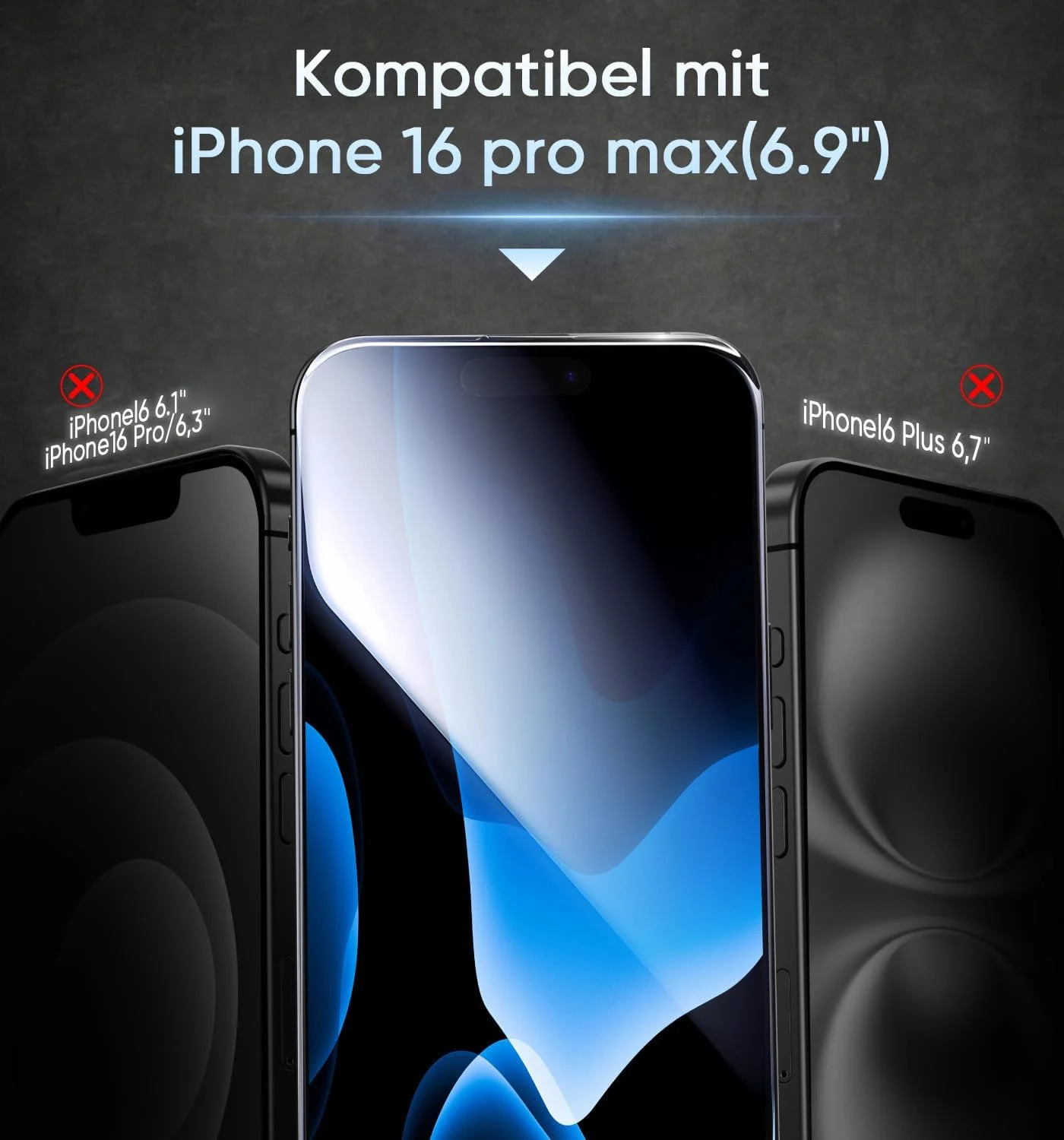 محافظ صفحه نمایش شیشه ای حرارت دیده MAGIC JOHN نسل سوم برای آیفون 16 ProMax (6.9 اینچ)، حذف خودکار گرد و غبار، فیلم با سختی 9H+، محافظ صفحه نمایش فوق العاده شفاف، بدون حباب، با دستگاه نصب ارتقا یافته