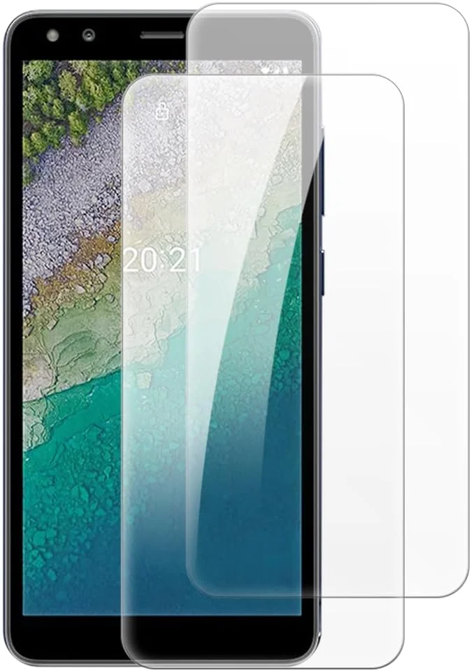 شانتایم [بسته 2 عددی] محافظ صفحه نمایش شیشه ای حرارت دیده سازگار با نوکیا C1 ویرایش دوم (5.45 اینچ)، HD شفاف ضد خش بدون حباب، سازگار با قاب