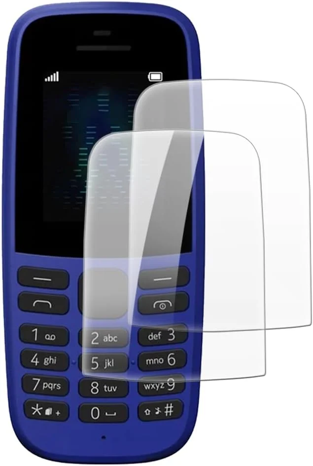 شاین تایم [بسته 2 عددی] محافظ صفحه نمایش شیشه ای حرارت دیده سازگار با نوکیا 105 2019 (1.77 اینچ)، HD شفاف ضد خش بدون حباب، سازگار با قاب