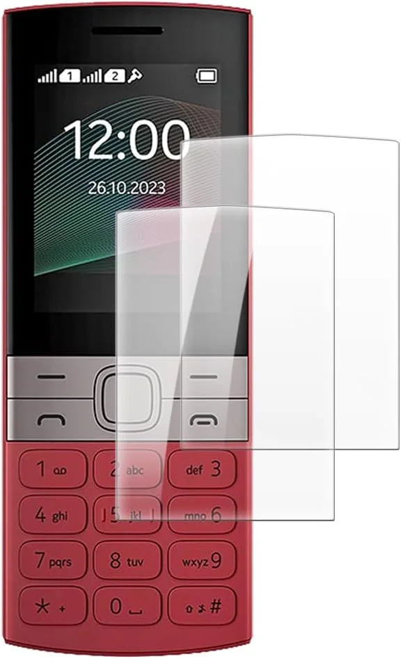 شاین تایم [بسته 2 عددی] محافظ صفحه نمایش شیشه ای حرارت دیده سازگار با نوکیا 150 4G 2023 (2.4 اینچ)، شفاف HD ضد خش بدون حباب، سازگار با قاب
