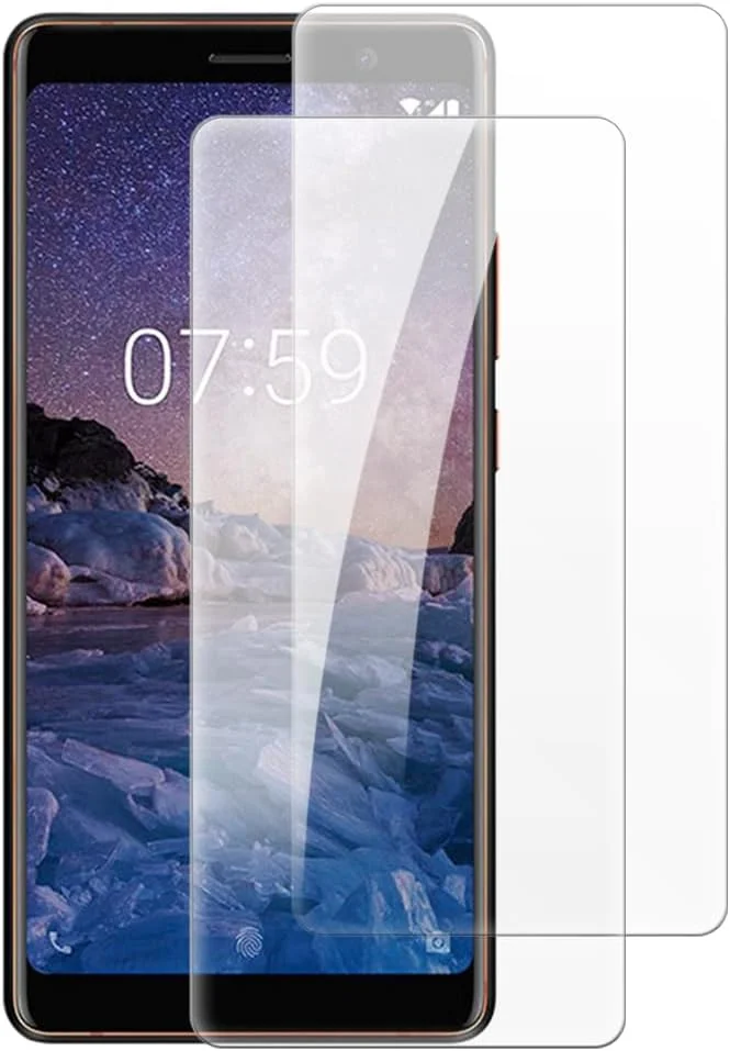شاین تایم [بسته 2 عددی] محافظ صفحه نمایش شیشه ای حرارت دیده سازگار با نوکیا 7 پلاس (6 اینچ)، HD شفاف ضد خش بدون حباب سازگار با قاب