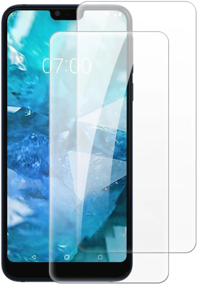 محافظ صفحه نمایش شیشه ای حرارت دیده شانتایم [بسته 2 عددی] سازگار با نوکیا 7.1 (5.84 اینچ)، HD شفاف ضد خش بدون حباب، مناسب برای استفاده با قاب