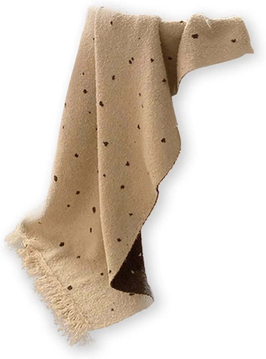 پتو WMGSDWB، پتو نخی دو بافت، پتو تختخوابی گازی شیک، منگوله دار، چند منظوره، مسافرتی، پتو پرتابی تنفسی