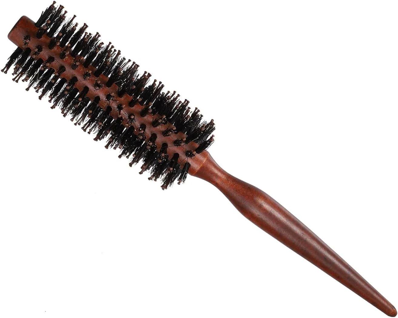 برس مو، برس گرد ابزار حالت دهی موهای موج دار، چوبی قهوه ای
