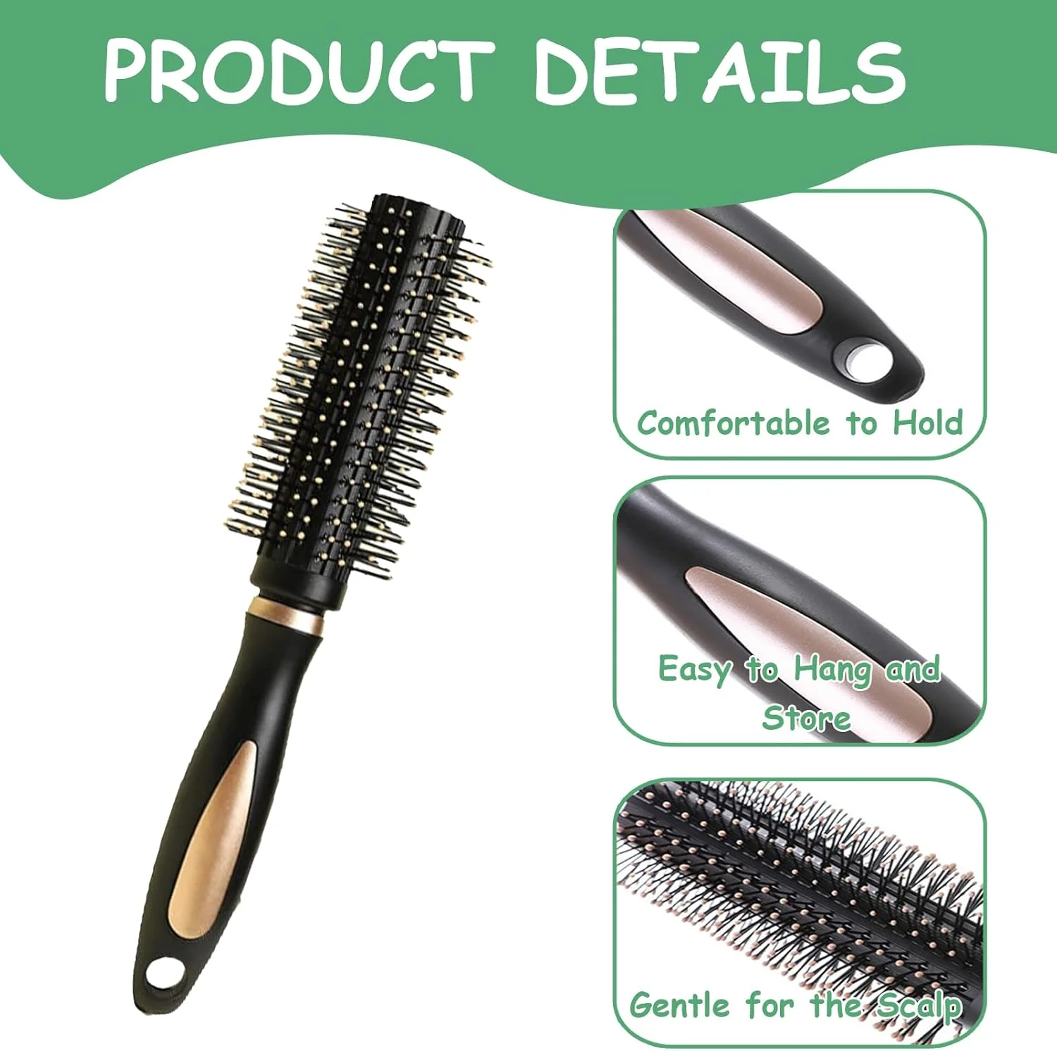 برس مو، برس گرد حرفه ای برای فر کردن مو، برس ضد الکتریسیته ساکن برای خشک کردن مو، برس های گرد برای خشک کردن و حالت دادن به مو، ابزار حالت دهی مو برای زنان برای حالت دادن، خشک کردن و فر کردن
