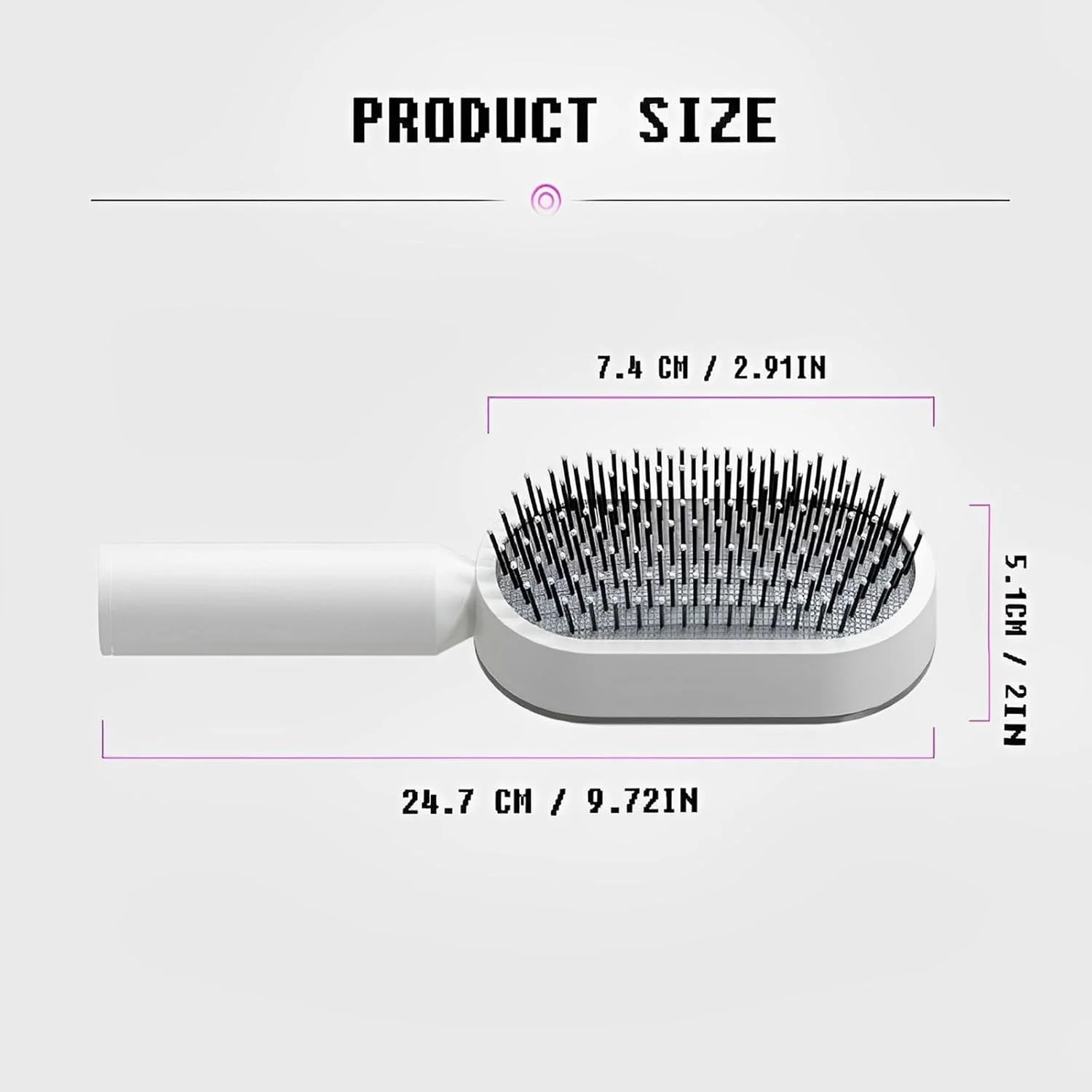 برس مو با طراحی تمیز کننده فشاری، شانه بالشتک هوا، شانه ماساژ کیسه هوای ویژه، برس باز کننده گره مو، مناسب برای موهای ضخیم/نازک/مجعد/خشک به همراه پایه برس مو با طراحی تمیز کننده فشاری، شانه بالشتک هوا، شانه ماساژ کیسه هوای ویژه، برس باز کننده گره مو، مناسب برای موهای ضخیم/نازک/مجعد/خشک به همراه پایه