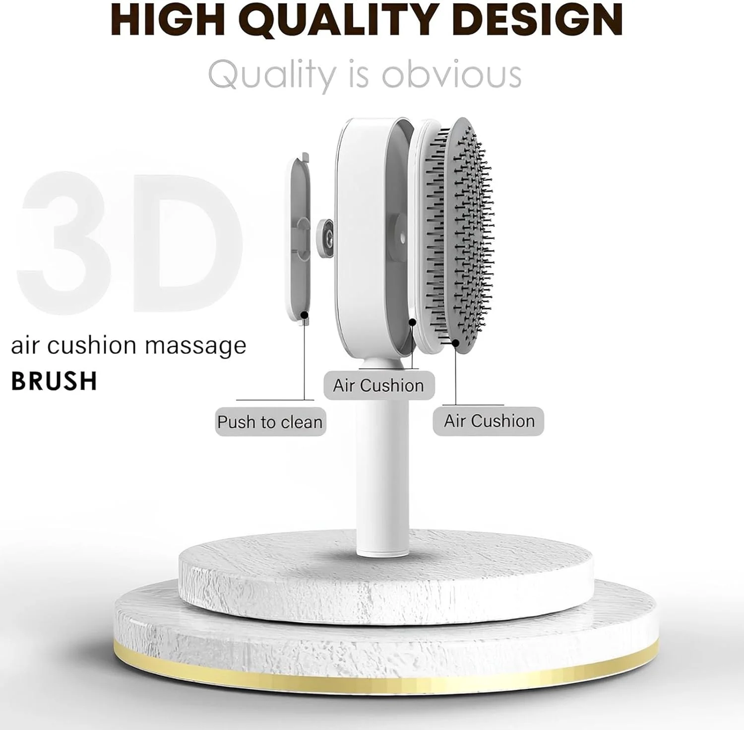 برس مو با طراحی تمیز کننده فشاری، شانه بالشتک هوا، شانه ماساژ کیسه هوای ویژه، برس باز کننده گره مو، مناسب برای موهای ضخیم/نازک/مجعد/خشک به همراه پایه برس مو با طراحی تمیز کننده فشاری، شانه بالشتک هوا، شانه ماساژ کیسه هوای ویژه، برس باز کننده گره مو، مناسب برای موهای ضخیم/نازک/مجعد/خشک به همراه پایه