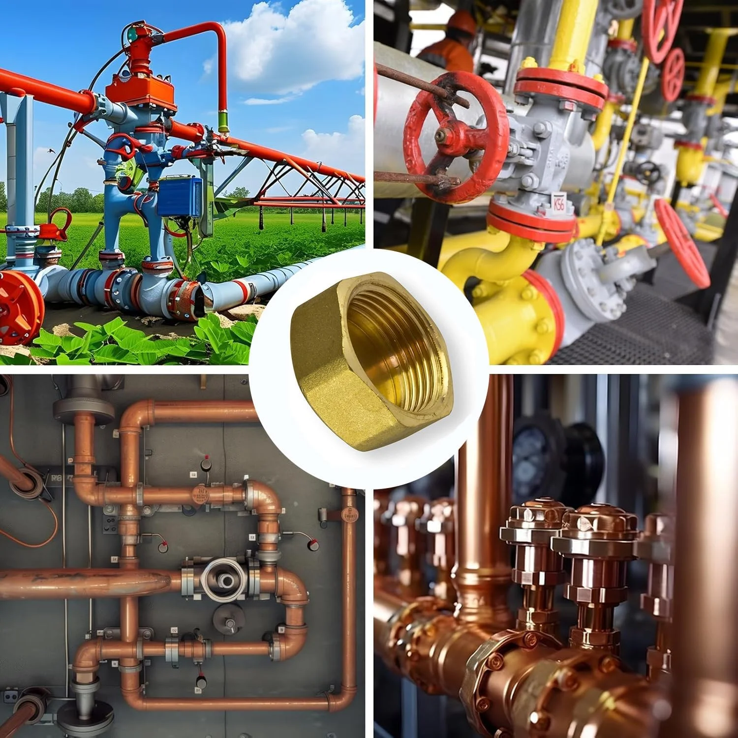 Siltox Brass End Cap | Female Thread Hexagonal Blanking Plug,Brass Caps for Plumbing, Heating Valves & Sanitary Fittings | Available Sizes: 1/2", 3/4", 1" (1", 2)