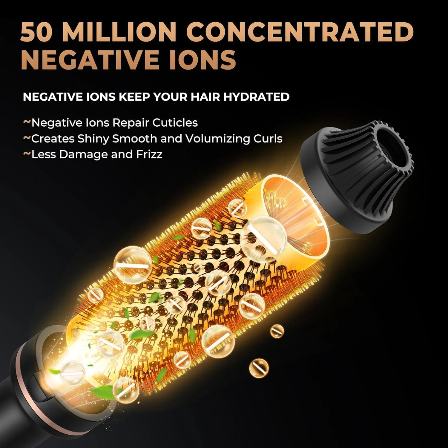 برس حرارتی JOZUTTOW، برس فر کننده 1.5 اینچی، اتو مو فر کننده، برس حرارتی، برس حجم دهنده یونی تورمالین سرامیکی PTC دوتایی برای فر کردن، صاف کردن، حجم دادن، برس گرد داغ، صفحه نمایش LCD