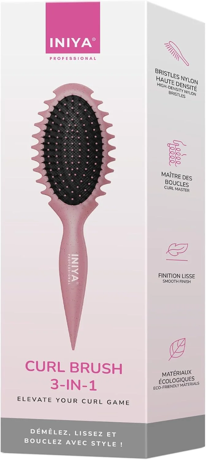 برس موی فر 3 در 1 اینیا | برس باز کننده گره و فر کننده | برس فر 3 در 1 اینیا | برند فرانسوی اینیا پروفشنال (صورتی)