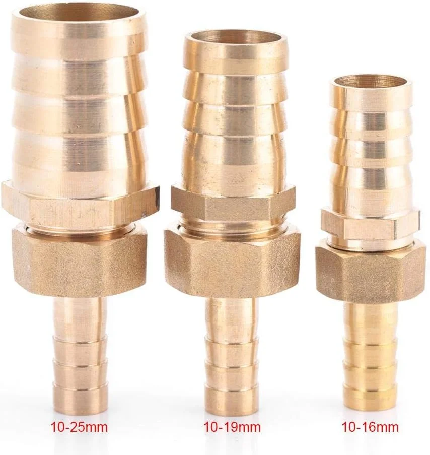 اتصال برنجی Hilitand، کاهنده شلنگ خاردار، اتصال برنجی دوشاخه کاهنده دنباله شلنگ (10-19mm)