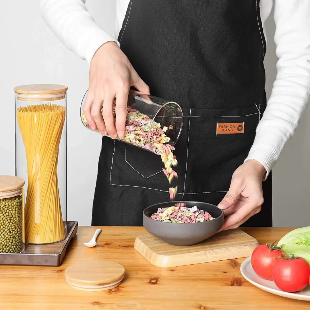 ظروف شیشه ای بوروسیلیکات 1CHASE با درب بامبو، ظروف شیشه ای نگهداری مواد غذایی با درب چوبی برای انبار - ست 4 عددی (2200 میلی لیتر / 1200 میلی لیتر / 750 میلی لیتر / 500 میلی لیتر) ظروف شیشه ای بوروسیلیکات 1CHASE با درب بامبو، ظروف شیشه ای نگهداری مواد غذایی با درب چوبی برای انبار - ست 4 عددی (2200 میلی لیتر / 1200 میلی لیتر / 750 میلی لیتر / 500 میلی لیتر)