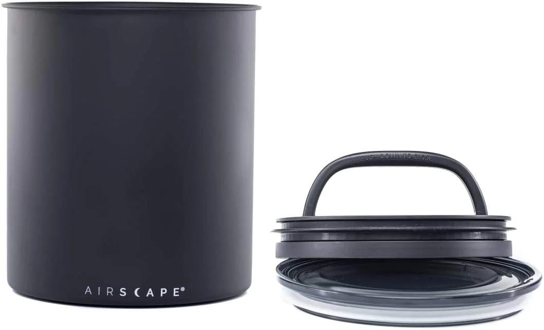 ظرف نگهداری قهوه AirScape Kilo - ظرف بزرگ غذا با درب هوابند ثبت شده و دریچه دو طرفه برای حفظ تازگی، ظرفیت 1 کیلوگرم دانه خشک (مشکی مات)