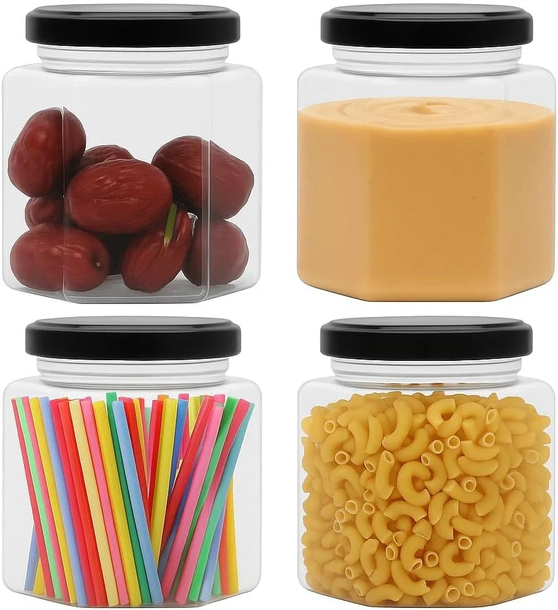 ست 4 عددی ظروف نگهداری پلاستیکی شفاف با درب های محکم – ظروف سازمان دهنده آشپزخانه 1 لیتری برای ادویه جات، قهوه، برنج، شکر، آرد، پاستا، آجیل، کلوچه، آبنبات – ظروف آشپزخانه صرفه جویی در فضا