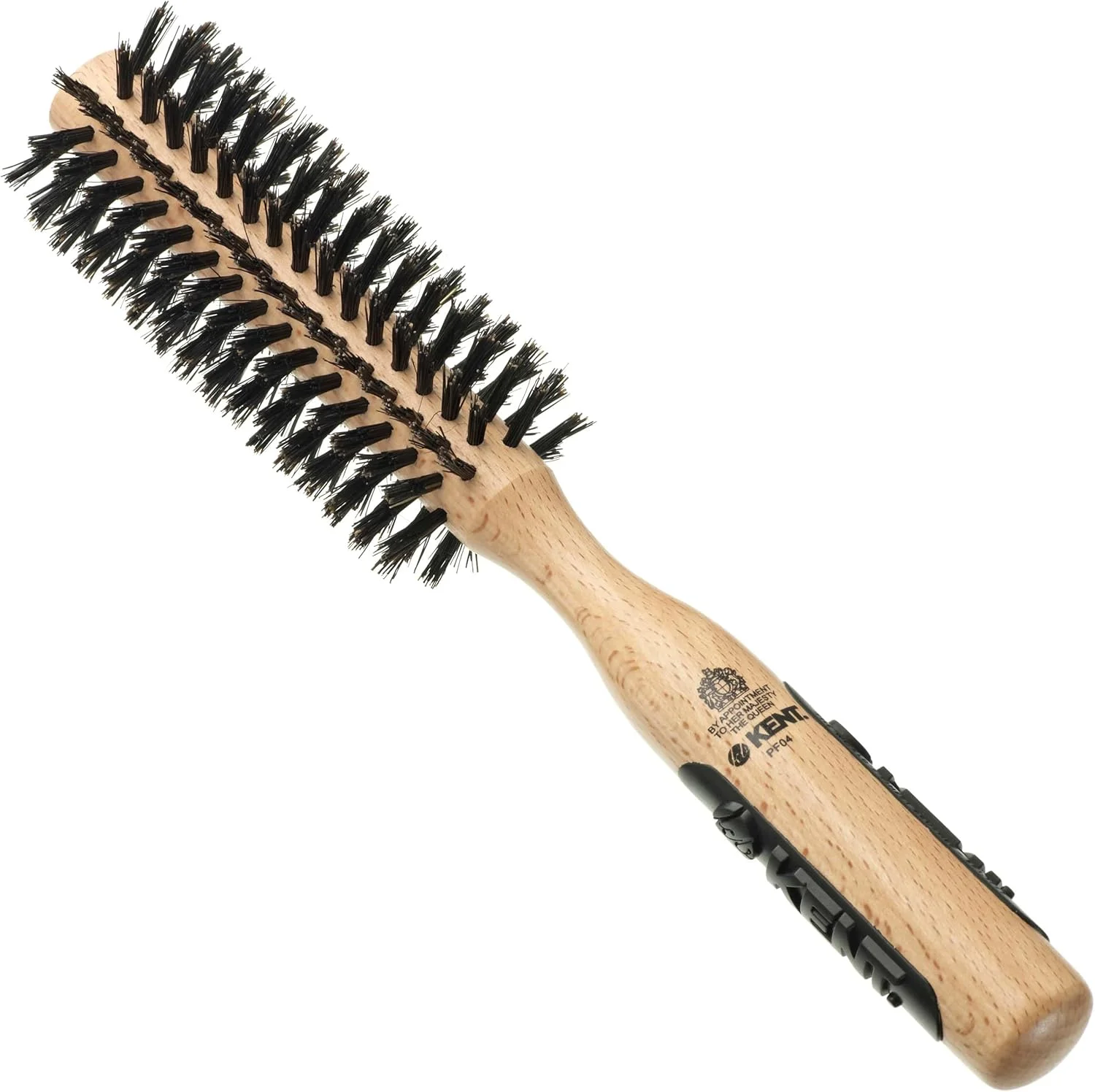 برس موی چوبی گرد 45 میلی‌متری کنت برای فر کردن، حجم دادن و صاف کردن مو - برس موی ترکیبی برای موهای کوتاه، چتری و ایجاد ظاهری براق | دسته با روکش لاستیکی برجسته | PF04