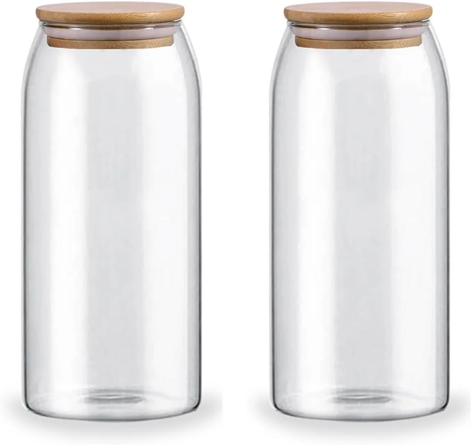 BLACKSTONE Canister BPA Free High Borosilicate Glass Cookies Jars with Wooden Lid YK423 1000ML