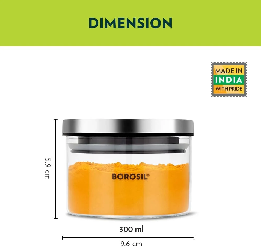 شیشه کلاسیک بوروسیل با درب استیل | ظرف شیشه ای شفاف برای نگهداری مواد غذایی در انبار | ظرف دربسته برای مواد غذایی خشک، ادویه جات، میوه های خشک، قهوه، چای، حبوبات و موارد دیگر 300 میلی لیتر، شفاف شیشه کلاسیک بوروسیل با درب استیل | ظرف شیشه ای شفاف برای نگهداری مواد غذایی در انبار | ظرف دربسته برای مواد غذایی خشک، ادویه جات، میوه های خشک، قهوه، چای، حبوبات و موارد دیگر 300 میلی لیتر، شفاف