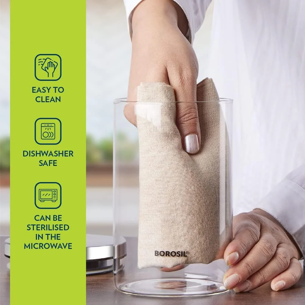 شیشه کلاسیک بوروسیل با درب استیل | ظرف شیشه ای شفاف برای نگهداری مواد غذایی در انبار | ظرف دربسته برای مواد غذایی خشک، ادویه جات، میوه های خشک، قهوه، چای، حبوبات و موارد دیگر 300 میلی لیتر، شفاف شیشه کلاسیک بوروسیل با درب استیل | ظرف شیشه ای شفاف برای نگهداری مواد غذایی در انبار | ظرف دربسته برای مواد غذایی خشک، ادویه جات، میوه های خشک، قهوه، چای، حبوبات و موارد دیگر 300 میلی لیتر، شفاف