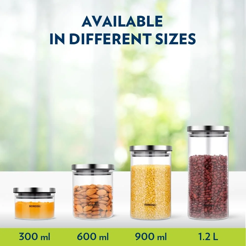 شیشه کلاسیک بوروسیل با درب استیل | ظرف شیشه ای شفاف برای نگهداری مواد غذایی در انبار | ظرف دربسته برای مواد غذایی خشک، ادویه جات، میوه های خشک، قهوه، چای، حبوبات و موارد دیگر 300 میلی لیتر، شفاف شیشه کلاسیک بوروسیل با درب استیل | ظرف شیشه ای شفاف برای نگهداری مواد غذایی در انبار | ظرف دربسته برای مواد غذایی خشک، ادویه جات، میوه های خشک، قهوه، چای، حبوبات و موارد دیگر 300 میلی لیتر، شفاف