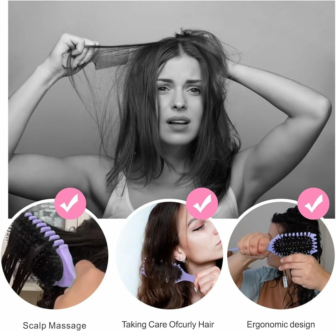 جدیدترین برس فر کننده مو MedMad، برس حالت دهنده فر، برس مو برای باز کردن گره، برس حالت دهنده فر، حالت دهی و مشخص کردن فرها برای زنان (بنفش) جدیدترین برس فر کننده مو MedMad، برس حالت دهنده فر، برس مو برای باز کردن گره، برس حالت دهنده فر، حالت دهی و مشخص کردن فرها برای زنان (بنفش)