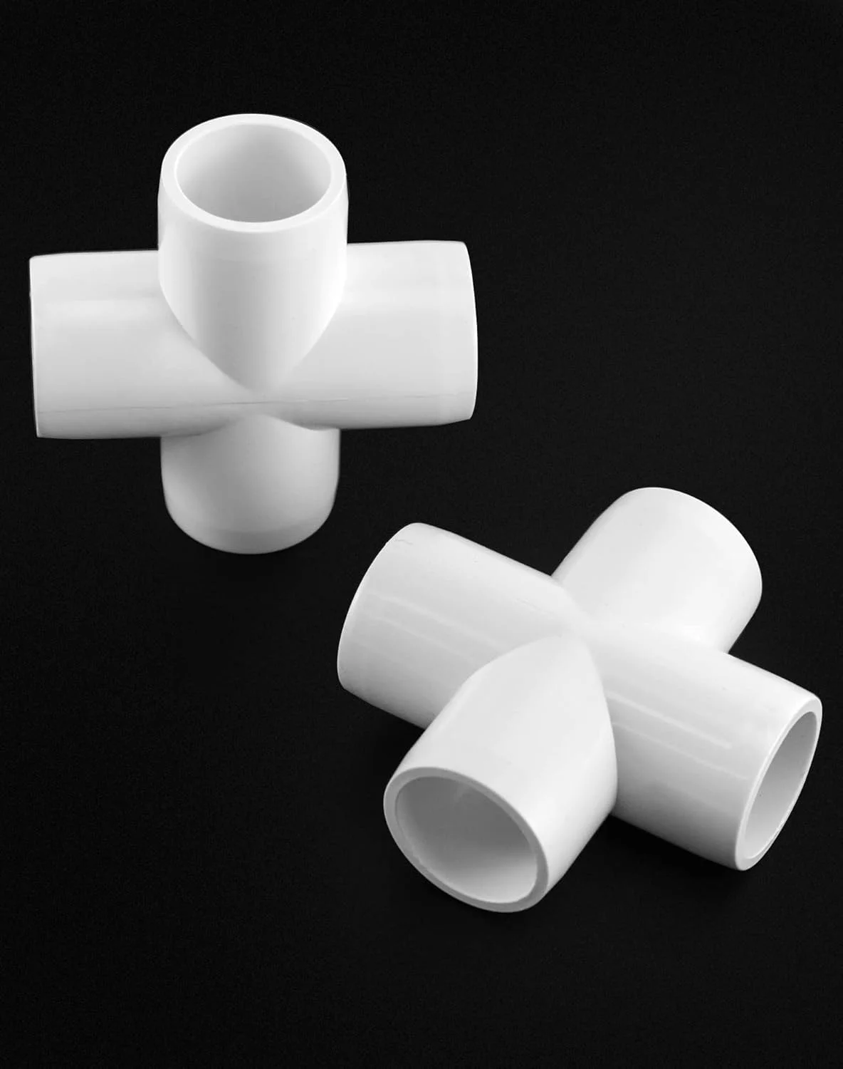 اتصال 4 طرفه PVC کیوورک، سایز 1/2 اینچ، بسته 10 عددی، اتصال دهنده PVC، درجه مبلمان، برای ساخت مبلمان و سازه های PVC، سفید