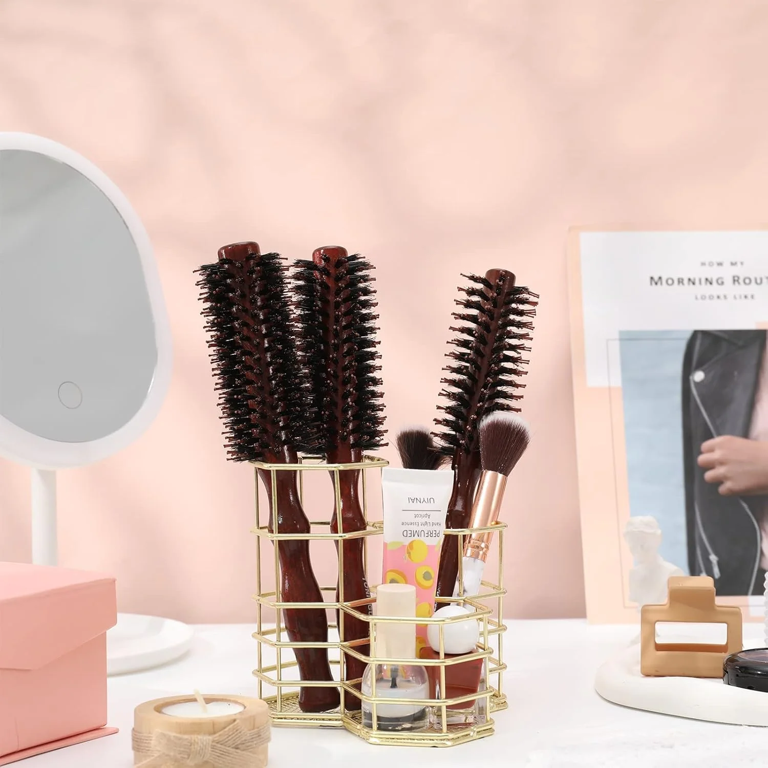 مجموعه 3 عددی برس گرد مو MAKINGTEC، برس حالت دهنده با دسته چوبی طبیعی، برس سشوار، برس رولی ضد الکتریسیته ساکن برای صاف کردن و فر کردن مو، مناسب موهای خشک و خیس برای آقایان و بانوان مجموعه 3 عددی برس گرد مو MAKINGTEC، برس حالت دهنده با دسته چوبی طبیعی، برس سشوار، برس رولی ضد الکتریسیته ساکن برای صاف کردن و فر کردن مو، مناسب موهای خشک و خیس برای آقایان و بانوان