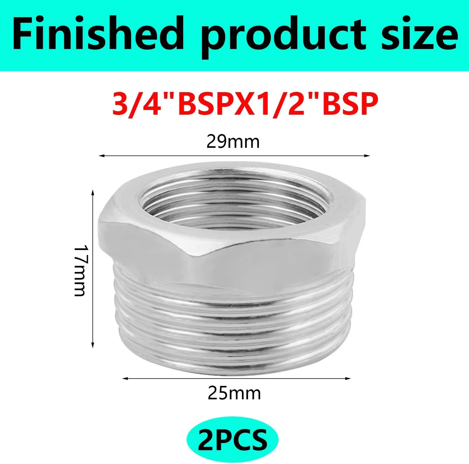 اتصال لوله نر 3/4 اینچ BSP به مادگی 1/2 اینچ BSP مدل QZKJQDD اتصال لوله نر 3/4 اینچ BSP به مادگی 1/2 اینچ BSP مدل QZKJQDD