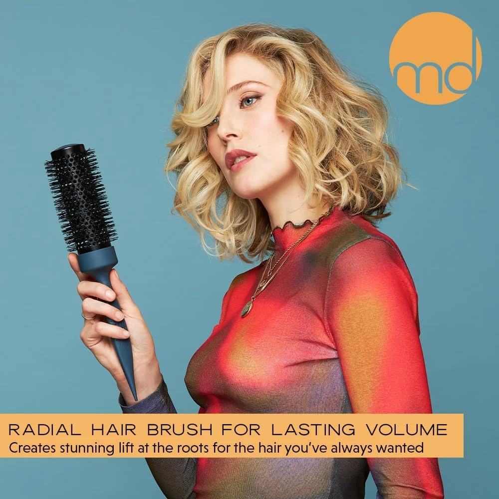 برس گرد مو mdlondon BRUSH Radial 3 (قطر 32 میلی‌متر). برس گرد کوچک برای فر کردن و حجم دادن به مو. برس گرد مو برای خشک کردن موهای کوتاه. برس سشوار - برس موی اصل mdlondon برای زنان و مردان