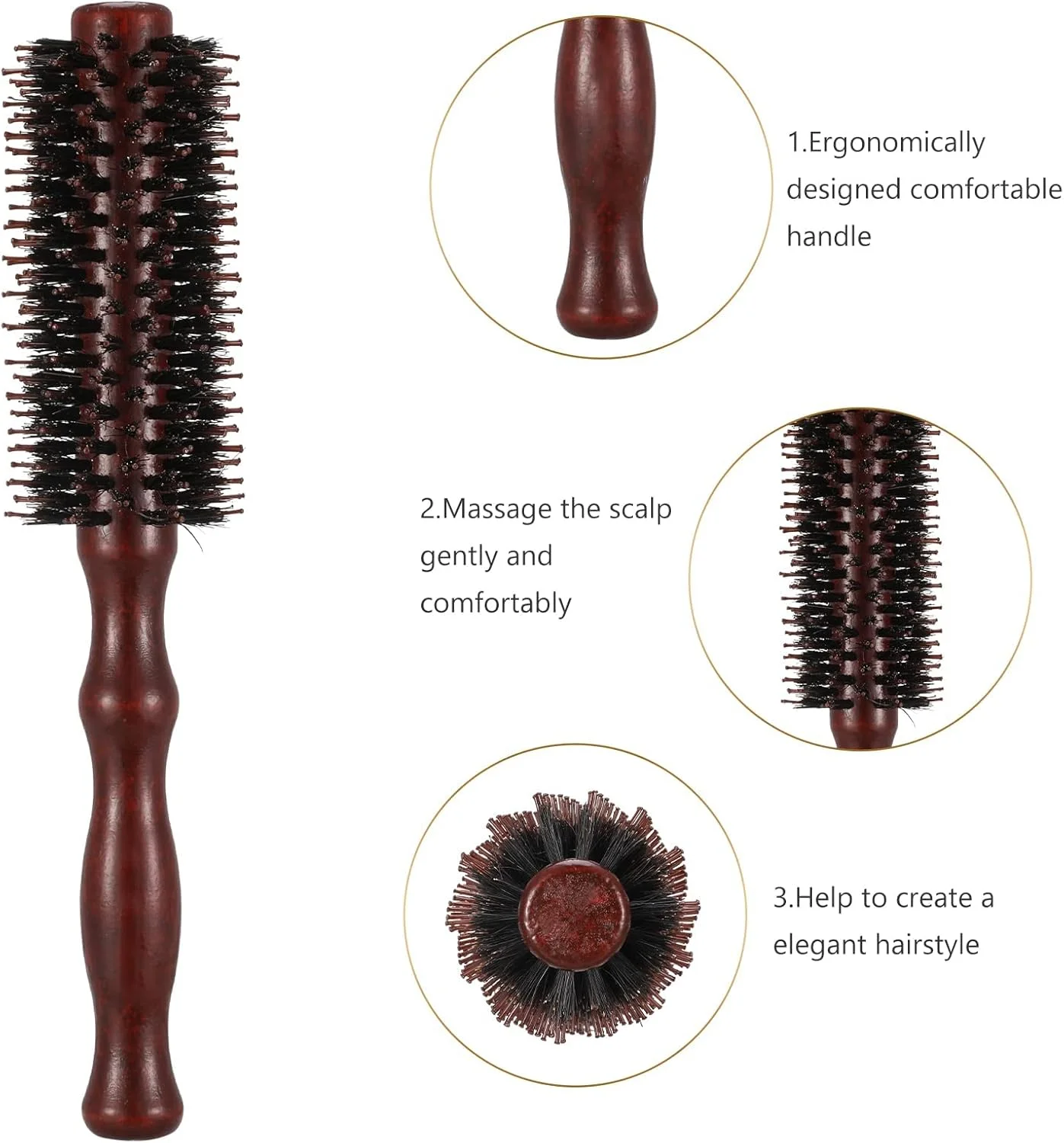 مجموعه 3 عددی برس گرد مو MAKINGTEC، برس حالت دهنده با دسته چوبی طبیعی، برس سشوار، برس رولی ضد الکتریسیته ساکن برای صاف کردن و فر کردن مو، مناسب موهای خشک و خیس برای آقایان و بانوان مجموعه 3 عددی برس گرد مو MAKINGTEC، برس حالت دهنده با دسته چوبی طبیعی، برس سشوار، برس رولی ضد الکتریسیته ساکن برای صاف کردن و فر کردن مو، مناسب موهای خشک و خیس برای آقایان و بانوان