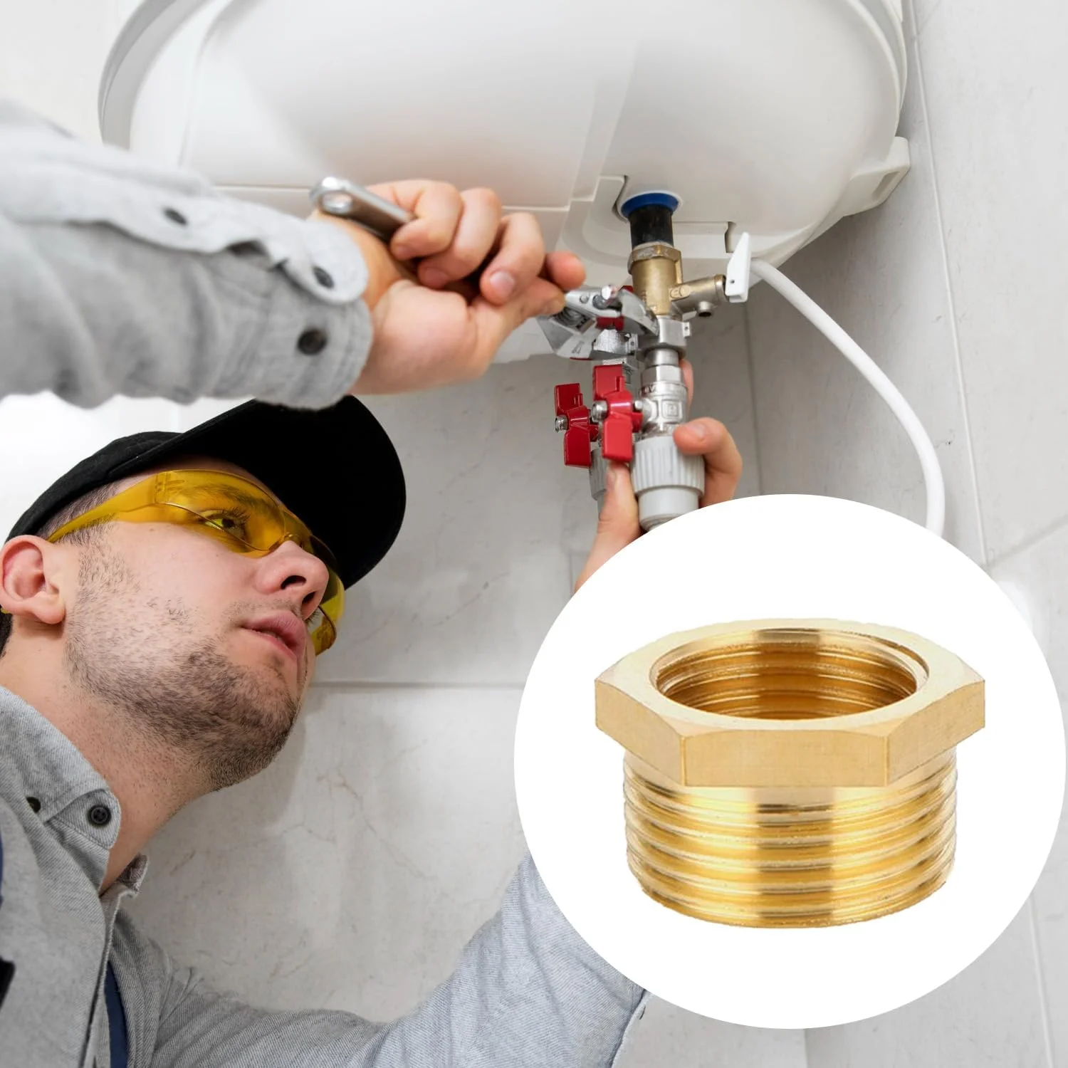 تبدیل 3/4 اینچ به 1/2 اینچ QZKJQDD (نر 1/2 اینچ BSP به ماده 3/4 اینچ BSP)