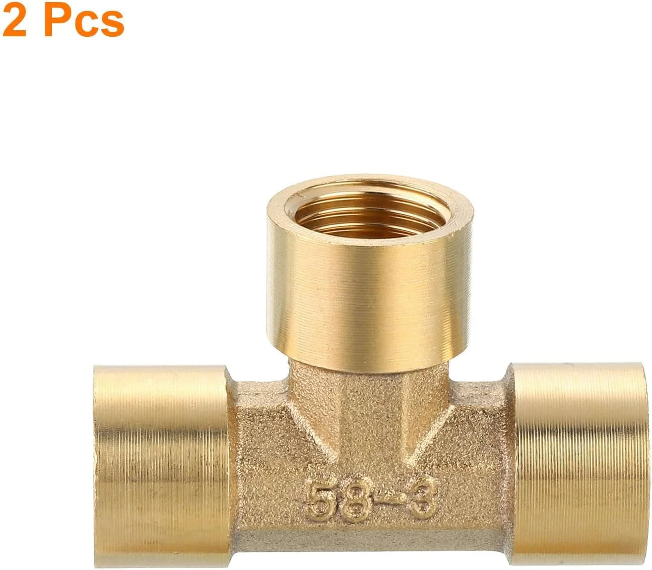 اتصال سه راهی برنجی QUARKZMAN، 1/4 اینچ x 1/4 اینچ x 1/4 اینچ NPT، اتصال سه راهی 3 طرفه برای انتقال لوله های گاز، بسته 2 عددی