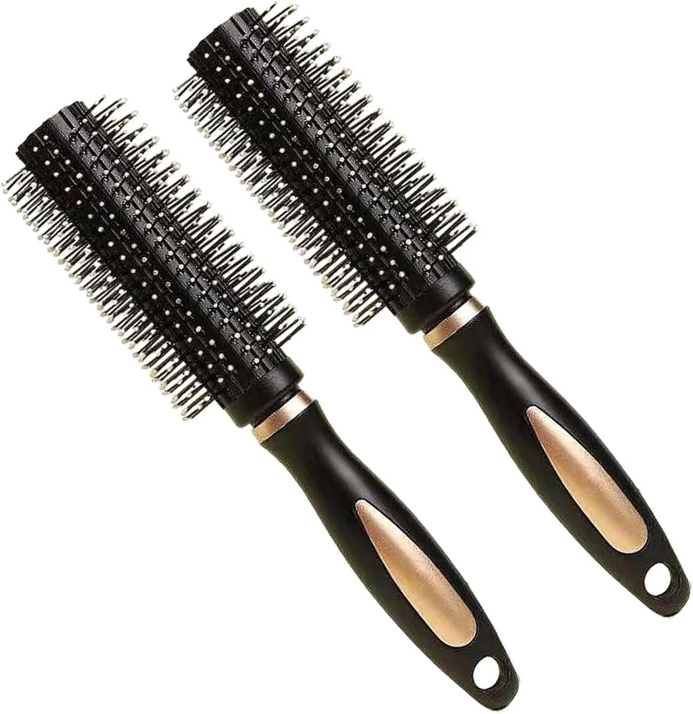 برس مو گرد NVTEGR، 2 عدد، برس گرد، برس فر کننده، ابزار حالت دهنده مو گرد برای ایجاد و صاف کردن موهای مجعد یا موج دار، برس سشوار، لوازم حالت دهنده مو