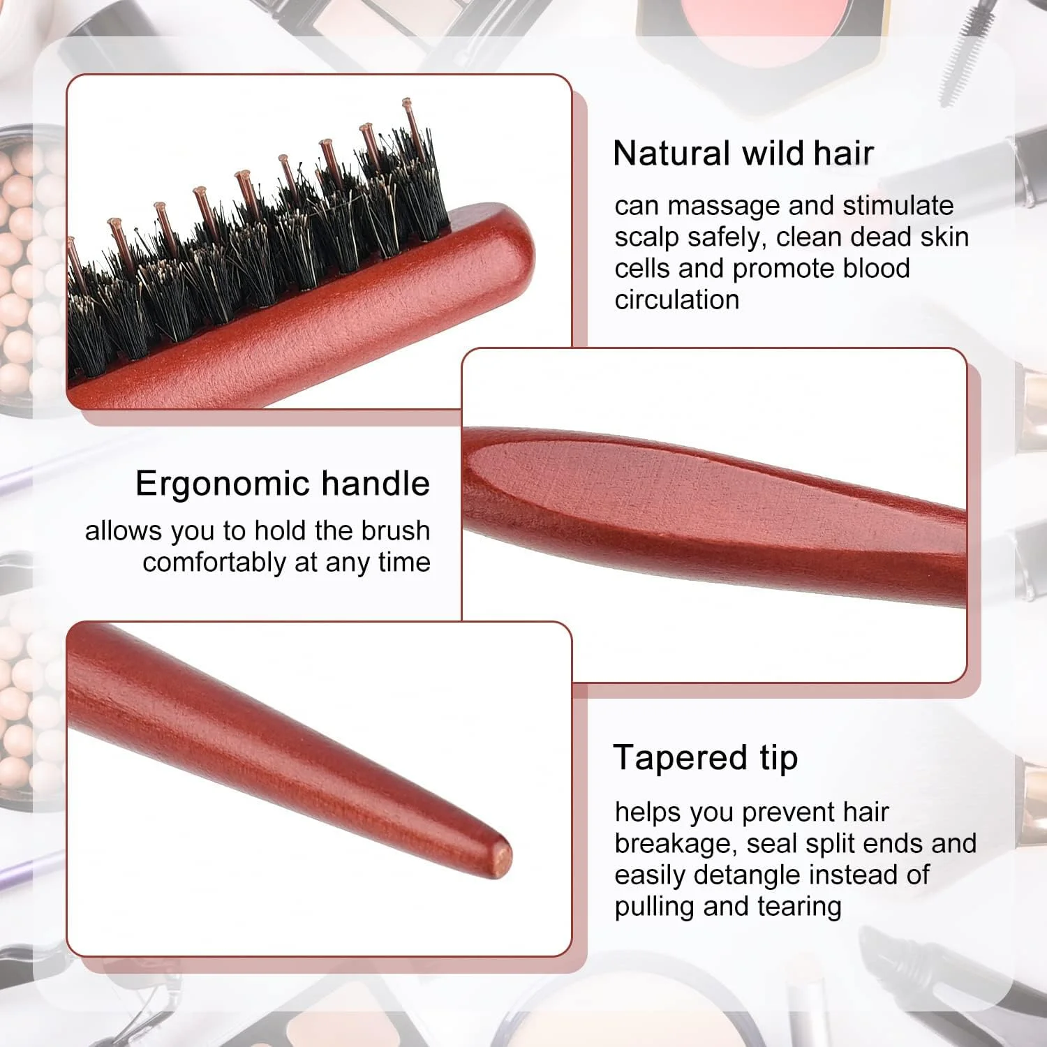 برس پوش دهنده نایلونی، 3 عدد شانه پوش دهنده با دم موشی برای قسمت بندی مو برای حالت دادن لبه ها، پوش دادن، صاف کردن و حالت دادن به موهای نازک و ظریف برای ایجاد حجم برس پوش دهنده نایلونی، 3 عدد شانه پوش دهنده با دم موشی برای قسمت بندی مو برای حالت دادن لبه ها، پوش دادن، صاف کردن و حالت دادن به موهای نازک و ظریف برای ایجاد حجم